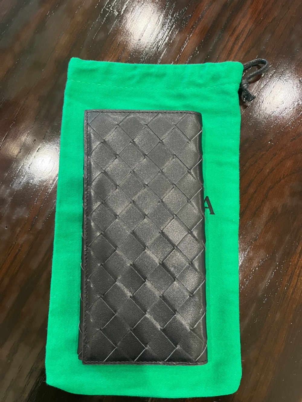 Woven Long Wallet in Black